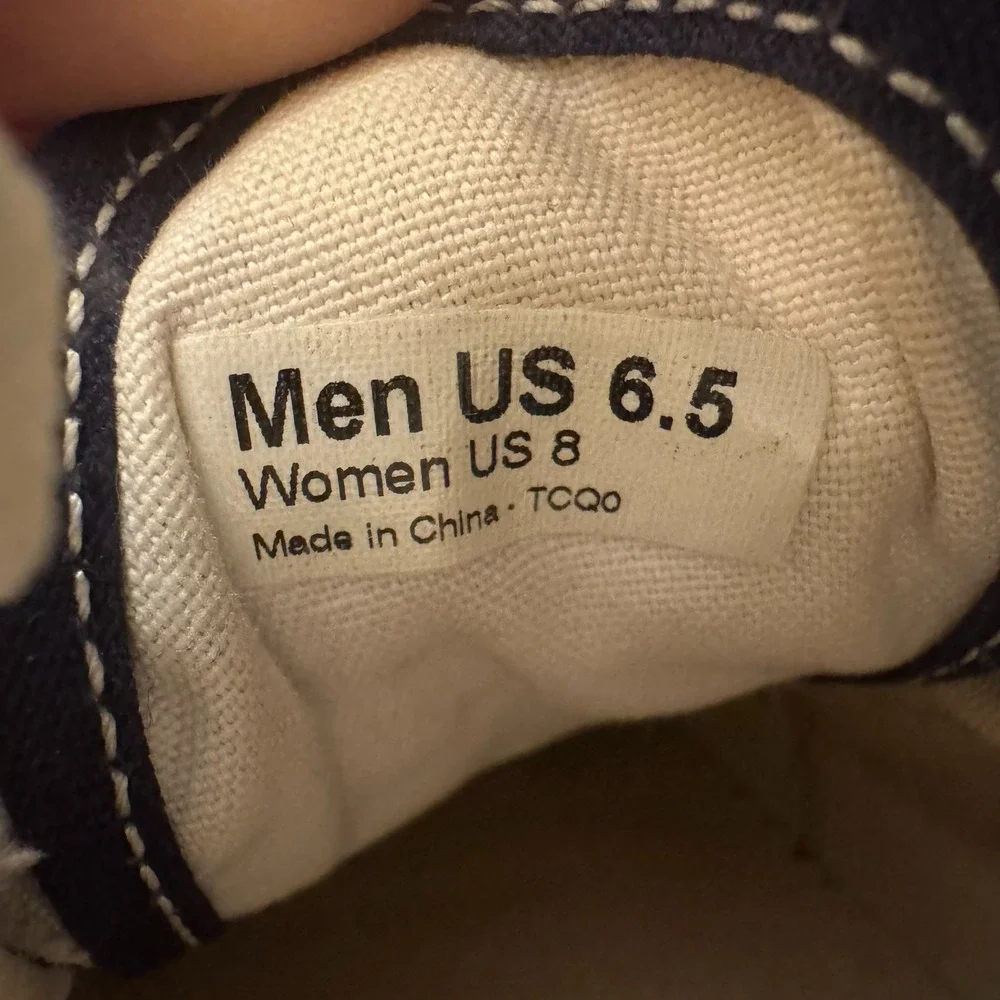 VANS Authentic Navy Blue Canvas Lace Up Low Top Sneakers Shows Womens 8 Mens 6.5